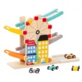 Wooden Ferris wheel ramp racer toy set with sliding cars for kids early educational play. - Ferris Wheel Gliding Track Car