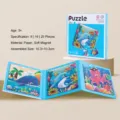 Kids educational magnetic paper puzzle ocean theme 3-in-1 progressive toddler learning toy - 3-in-1 Ocean Theme