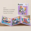 Kids 3-in-1 magnetic puzzle set with transport theme, progressive difficulty for kids. - 3-in-1 Transportation Theme