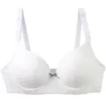 White wired gathered women bra plus size push up lingerie comfortable daily intimate - 75B / White