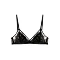 Zwarte kanten driehoek bh voor dames, lichtgewicht en ademend lingerieontwerp met details. - Maatadvies S (32/70AB) / Zwart
