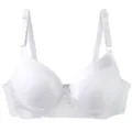 Reggiseno push-up in pizzo bianco dettaglio ravvicinato, coppe lisce, spalline regolabili. - 75B / Bianco