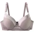 Reggiseno push-up donna dettaglio, coppe lisce con bordo in pizzo inferiore e spalline. - 75B / Grigio scuro