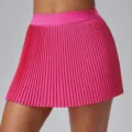 Pink pleated tennis skirt detail, quick dry athletic sports skort for women golf. - Electric Fuchsia