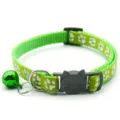 Groene huisdieren halsband met schattige katten gesp en bel, nylon riem voor katten en honden. - Lichtgroen