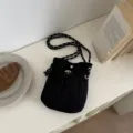 Sac bandoulière noir minimaliste petit sac casual léger pochette quotidienne extérieur - Noir