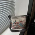 Ethnischer Pfau Canvas Umhängetasche für Damen, lässige Tasche Variante im schönen Ethnostil. - Pfau