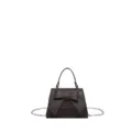 Elegant bow PU leather shoulder bag for women, retro commuting crossbody square bag. - Coffee