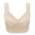 Sexy lace padded bra plus size wide strap bralette women comfortable underwear top - M / Tops / Nude