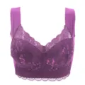Women sexy purple lace bra tank top comfortable wireless plus size underwear for daily wear - M / Tops / Purple