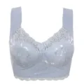Women sexy lace bra vest plus size comfortable wireless underwear daily wear light blue top - Light Blue
