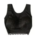Close-up of black lace seamless padded bra cami top, comfortable daily wear underwear detail - All Black