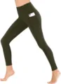 High waist yoga pants with side pocket, stretchy fitness leggings for daily workout. - S / Bottoms / Army Green