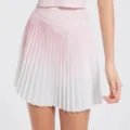 Gradient pink pleated tennis skirt, fake two-piece athletic fitness yoga short skirt. - S / Bottoms / Hibiscus Pink