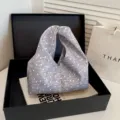 Femme pois nœud sac à main décontracté plissé nuage sac bandoulière élégant fourre-tout - Gris