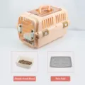 Cage de transport portable pour chat animal avec gamelle et tapis couleur pêche - Avec Bol et Planche à Urine / Grand Orange
