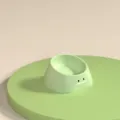Green cute tilted pet bowl with cute teeth pattern, ergonomic design for cat spine protection. - Dinosaur Style / Plastic Bowl