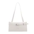 Minimalist white patent leather shoulder bag for women, chic niche design underarm bag. - White