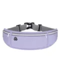 Purple running waist bag for women, minimalist fanny pack with multi-zips and adjustable strap. - Purple