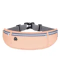 Peach Pink Running Waist Bag Sport Fanny Pack with Reflective Zippers and Earphone Hole - Pink