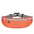 Riñonera de running naranja con múltiples bolsillos con cremallera y correa ajustable. - Naranja