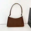 Braune Textur Umhängetasche für Damen, schicke Vintage minimalistische Achseltasche Alltag. - Braun