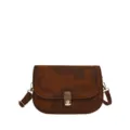 Retro Women Small Shoulder Bag Trendy Chic Crossbody Bag Summer Stylish PU Leather Handbag - Brown No Pendant