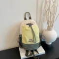 Color block lightweight casual backpack in beige green, versatile hiking daypack for women. - Yellow