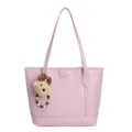 Sac cabas rose pour femmes sac d'épaule élégant en cuir PU sac fourre-tout décontracté - Avec Pendentif / Rose