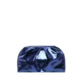 Chicke blaue metallische Plissee-Clutch für Damen, stilvolle Freizeittasche für den Alltag. - Blau