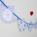 Blue and white porcelain teapot paper garland for party decoration and festive venue setup. - 10 Pieces