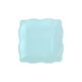 Plato de papel cuadrado azul claro, diseño en relieve europeo, vajilla de fiesta desechable. - 8 Piezas Platos Pequeños