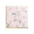Serviettes en papier a fleurs roses pour decoration de table de fete elegant design neuf - 16 feuilles serviettes de 33 cm