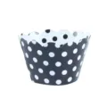Tour de cupcake à pois noirs et blancs bord festonné papier pâtisserie décoration - Noir