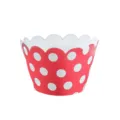 Caissettes à cupcakes à pois blancs rouges 12 pièces jetables décorations de dessert. - Rouge
