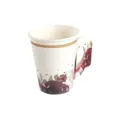 Gobelet en papier jetable avec motif floral aquarelle bordure doree pour fete et evenement. - 8 pcs gobelets en papier 270 ml