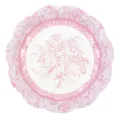 Pink floral disposable paper plates, 17.5cm vintage scalloped edge party tableware. - Pink Flower / 8 Pieces/Pack 17.5cm / Pink