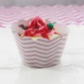 Pink and white chevron cupcake wrappers 12 pack baking paper cups decorative cake wrappers - Purple