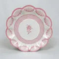 Pink floral paper plates 17.5cm vintage disposable wedding party tableware dish 1pc - Pink Flower / 8 Pieces/Pack 17.5cm