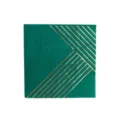 Green geometric paper napkin disposable tableware for party birthday celebration decor events. - Gold Stamped Green Stripe Napkin / 16 Sheets (25x25cm) / Green