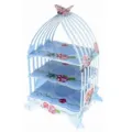 3-Tier Paper Cupcake Stand Birdcage Dessert Display for Kids Birthday Party - Blue Rose Cake Stand / Blue