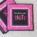 Pink bachelorette party paper napkins and plates set for bridal shower decorations supplies. - 16 Pcs Napkins
