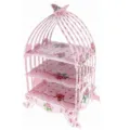 Pink paper 3-tier cupcake stand birdcage dessert display for kids birthday party - Pink Rose Cake Stand