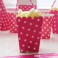 Rose red polka dot popcorn box party paper container birthday celebration table decor supplies - Popcorn Boxes