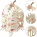 3-tier paper cupcake stand vintage birdcage dessert display for birthday party decor. - White Rose Birdcage Cake Stand