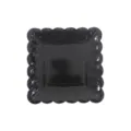 Assiette en papier jetable carrée noire de 7 pouces avec motif floral gaufré pour fête - Lot de 8 / Noir