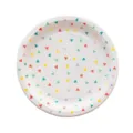 Disposable paper plate with colorful triangle pattern, ideal for parties and events. - 12 Pcs 7-Inch 18cm Colorful Triangle Paper Plates