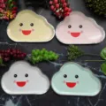 Disposable cloud paper plates cute smiling face party tableware kids birthday plates - 8 Pcs White Cloud Plates with Red Lips Mixed Colors