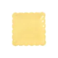 assiettes en papier jetables 7 pouces jaune festonné vaisselle de fête pour gâteau d'anniv - Lot de 8 / Jaune