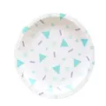 Einweg Pappteller Detail mit geometrischem Muster, ideal fuer Geburtstagsfeier und Hochzeit. - Heißfolienprägung Geometrisches Dreieck / 9 Zoll 8er-Pack